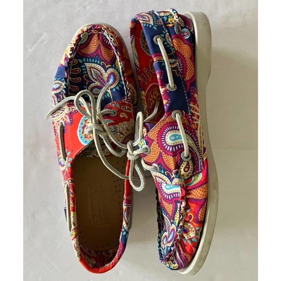 SEBAGO DOCKSIDES Women's Sz 10 Persia Print Colorful Boat Shoes Loafers in EUC - Picture 8 of 8